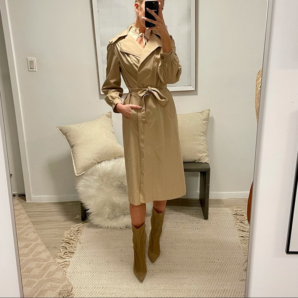 RARE vintage novelty trench by fox run “The Hunt” sz small-medium - Picture 3 of 6